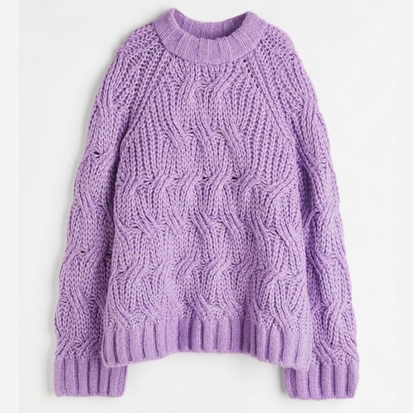 H&M Oversized Cable Knit Wool Blend Jumper Size Medium - Picture 1 of 6